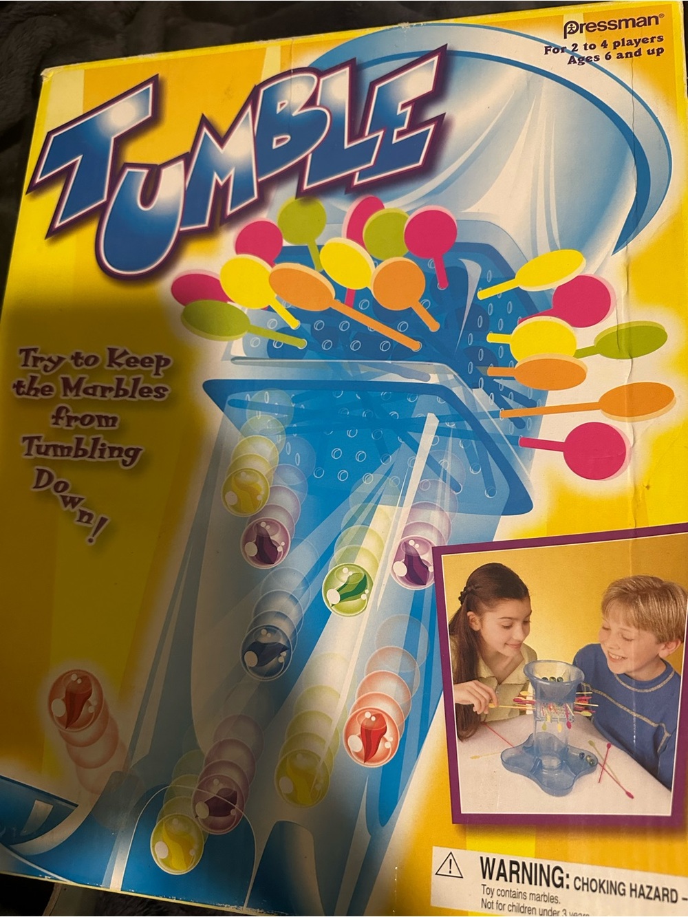 2003 TUMBLE GAME MARBLE ACTION board family game Keep Marbles From Tumbling Down